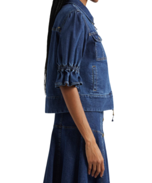 Women’s The View 2026 Joy Behar denim jacket stylish puff sleeve casual coat