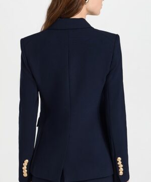 Alternative view of Women’s Navy Blue Double Breasted Blazer with Gold Buttons Elegant Formal Dress