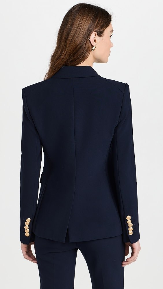 Women’s Navy Blue Double Breasted Blazer with Gold Buttons Elegant Formal Dress 2 Women’s Navy Blue Double Breasted Blazer with Gold Buttons Elegant Formal Dress - Image 2